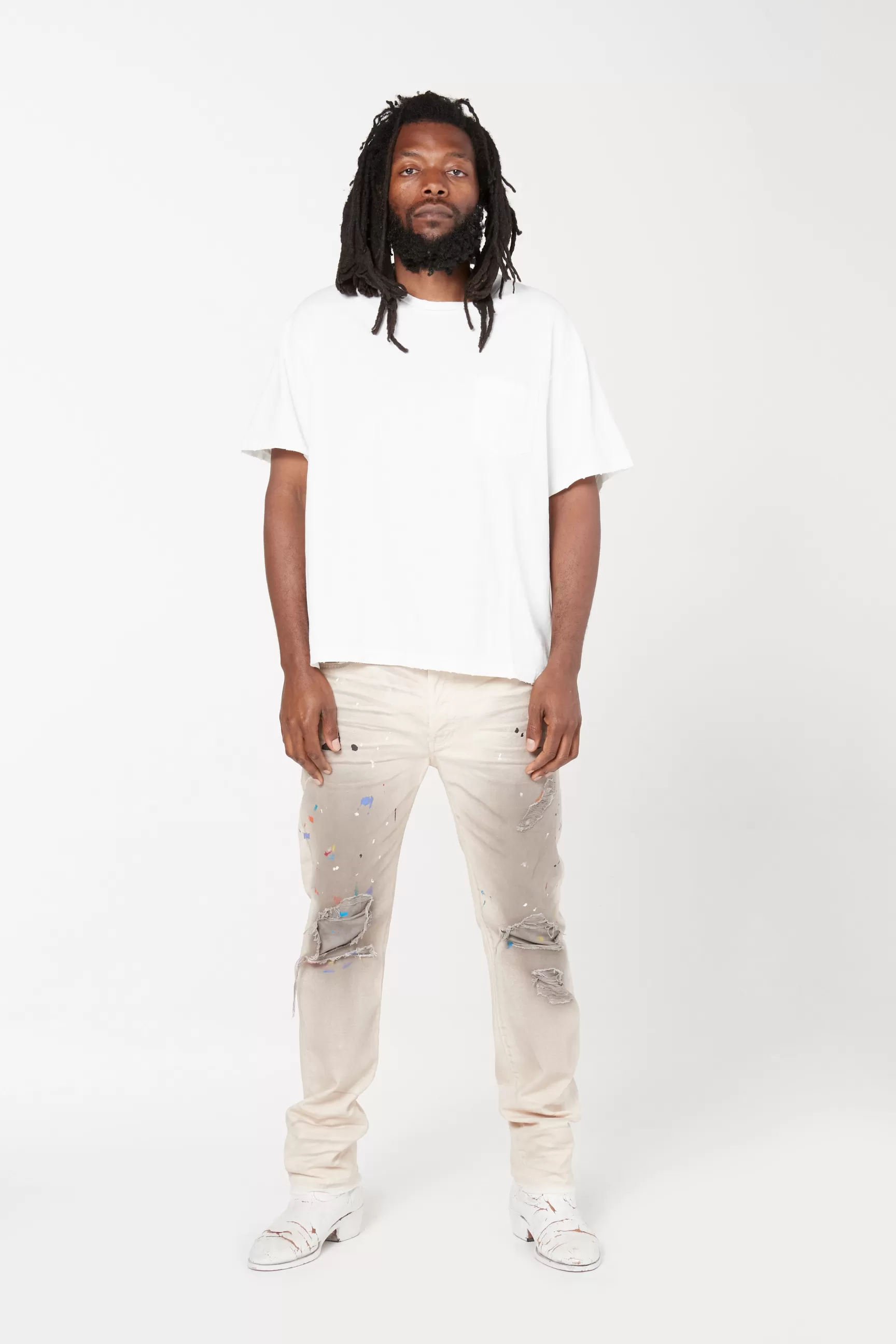 Discount Gallery Dept Plain Vintage Pocket Tee White